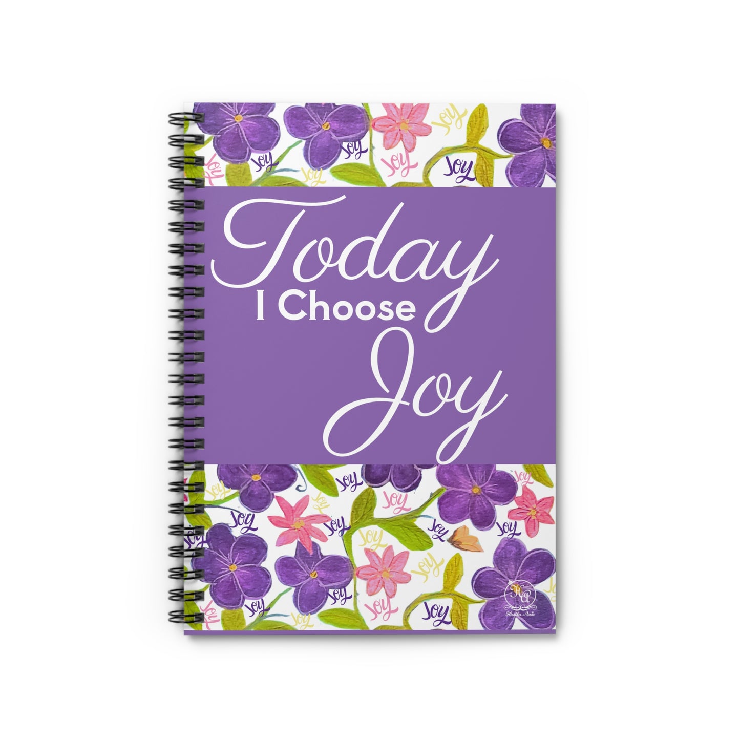 Today I Choose Joy - Violets Watercolor Spiral Notebook Journal