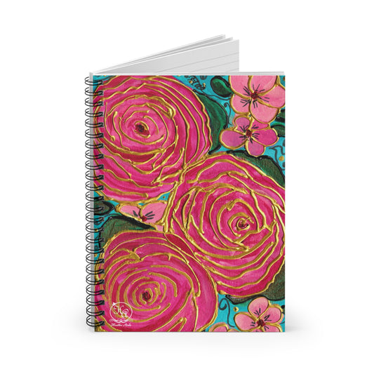 Tropical Gold Roses Spiral Notebook Journal