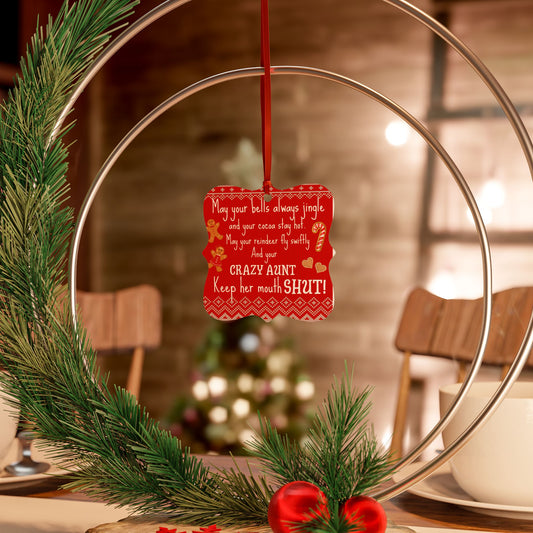 Funny Sarcastic Crazy Aunt Christmas Ornaments (1pc, 5pcs, 10pcs, 20pcs)