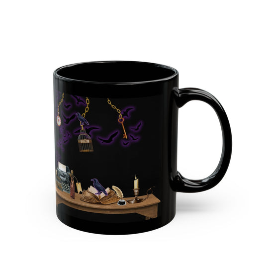 Midnight in Nevermore Gothic Raven Mug- Dark Academia Bookish Coffee cup 11 oz & 15 oz