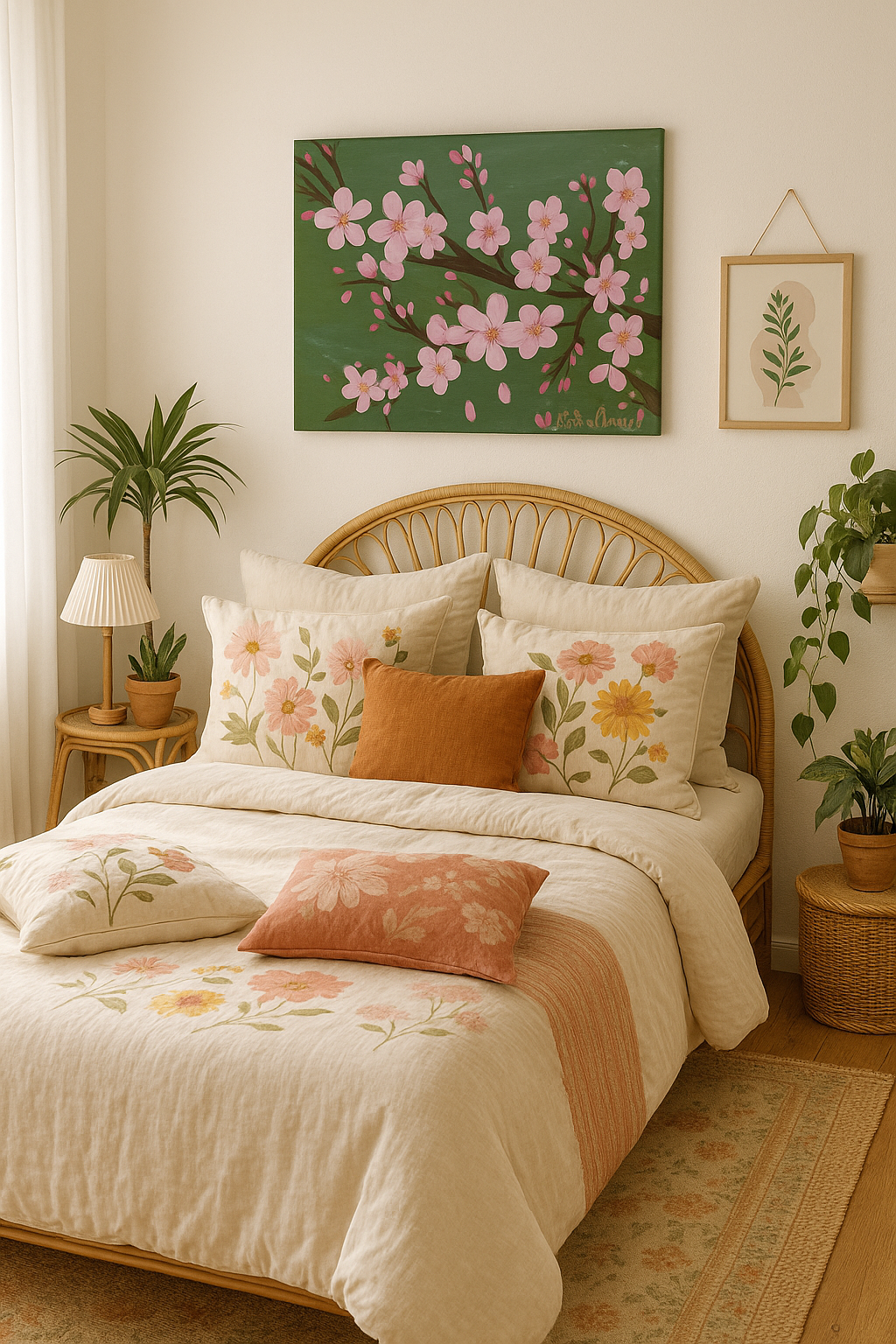 Cherry Blossoms Canvas Art Print - Acrylic Painting