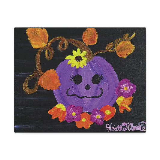 Happy Purple Pumpkin Canvas Art Print Acrylic Painting