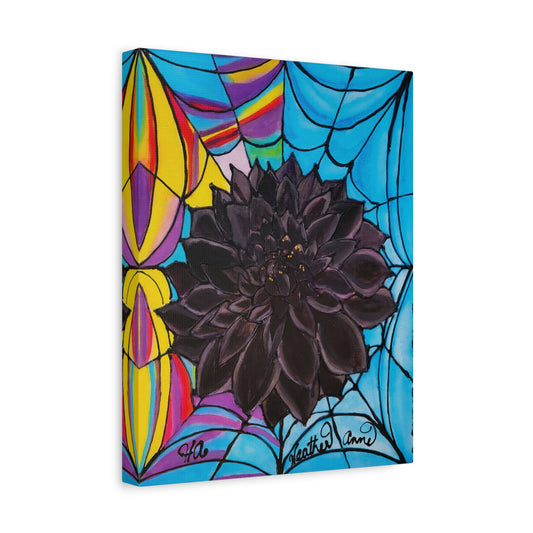 Black Dahlias on Wednesday Canvas Art Print - Watercolor Painting
