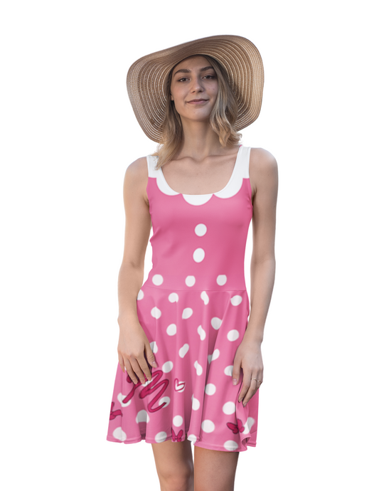 Miss Mouse PINK Polka Dot Skater Dress