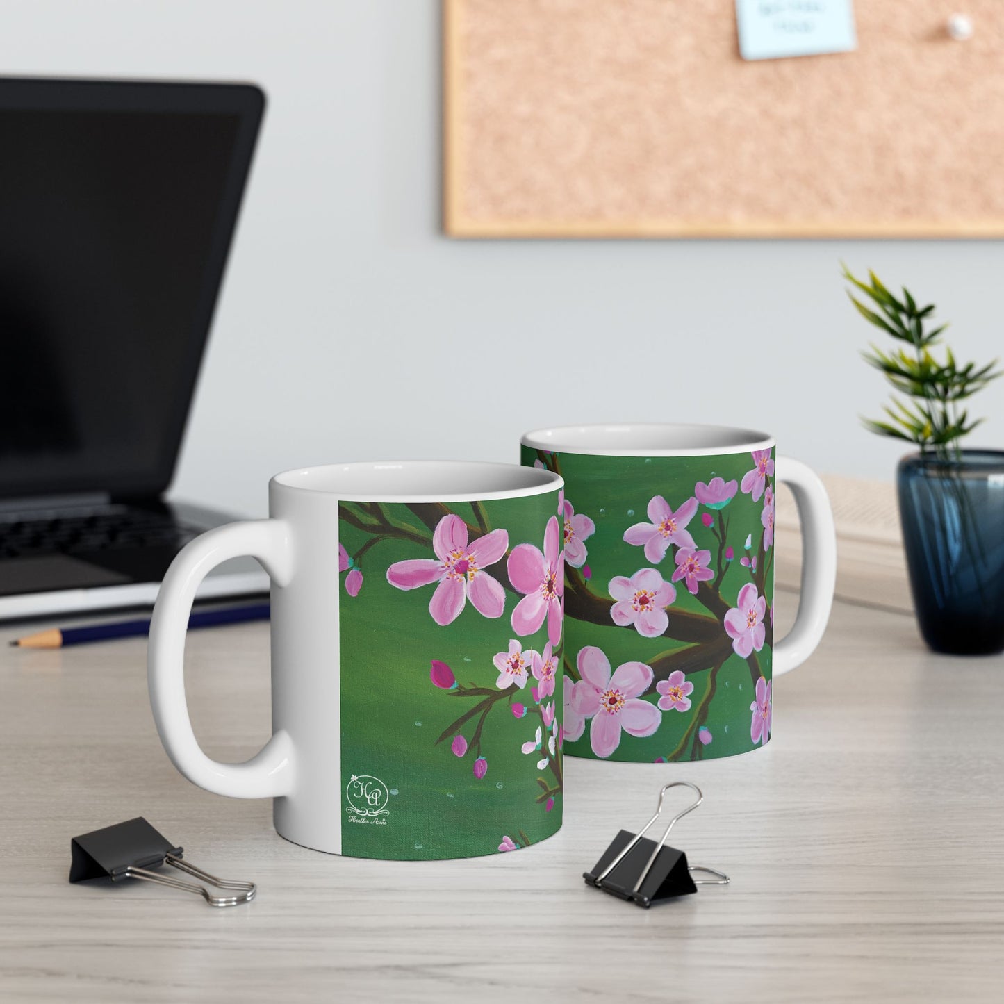 Cherry Blossom Ceramic Mug - Sakura Blossom Coffee Cup, Handmade Floral Tea Mug, Gift for Nature Lovers, Tea Drinkers, Mother's Day, Spring