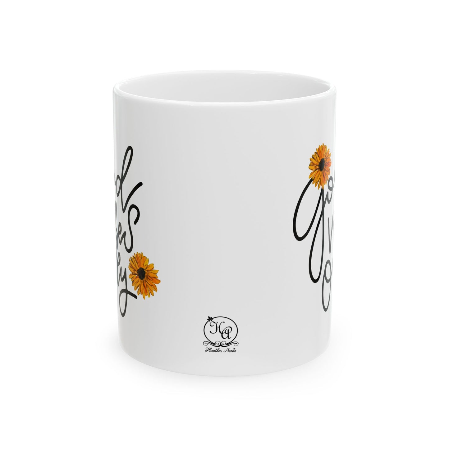 Good Vibes Only Daisy Mug, Positive Vibes Coffee Cup with Hand-Painted Floral Design, Inspirational Gift, 11oz & 15oz