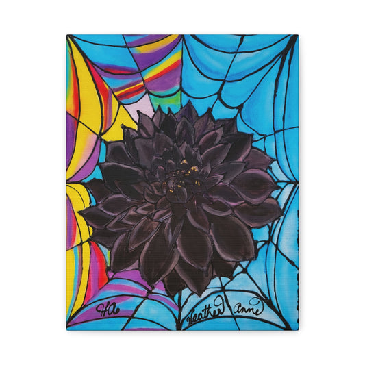 Black Dahlias on Wednesday Canvas Art Print - Watercolor Painting