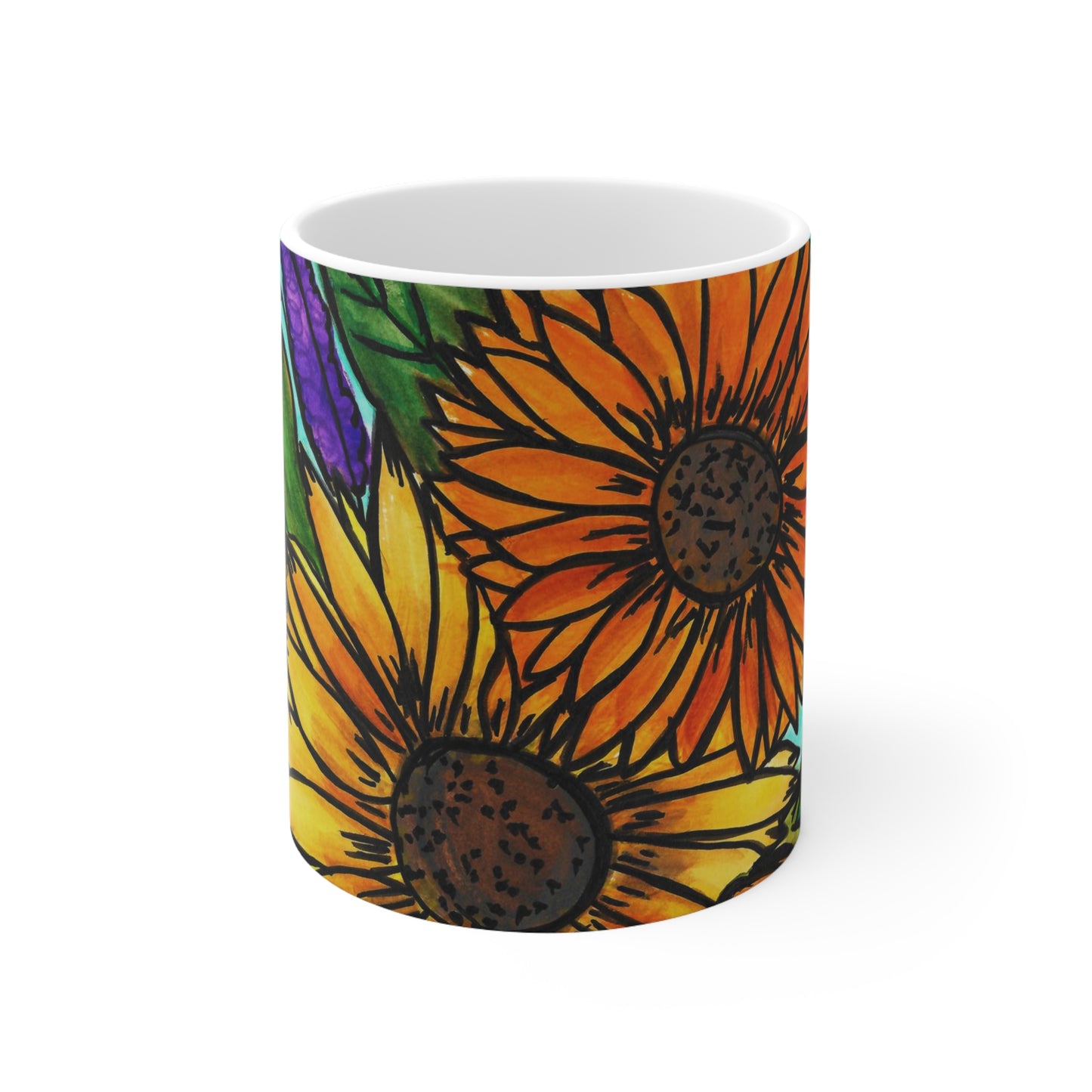 Sunflowers and Violets 11oz Mug