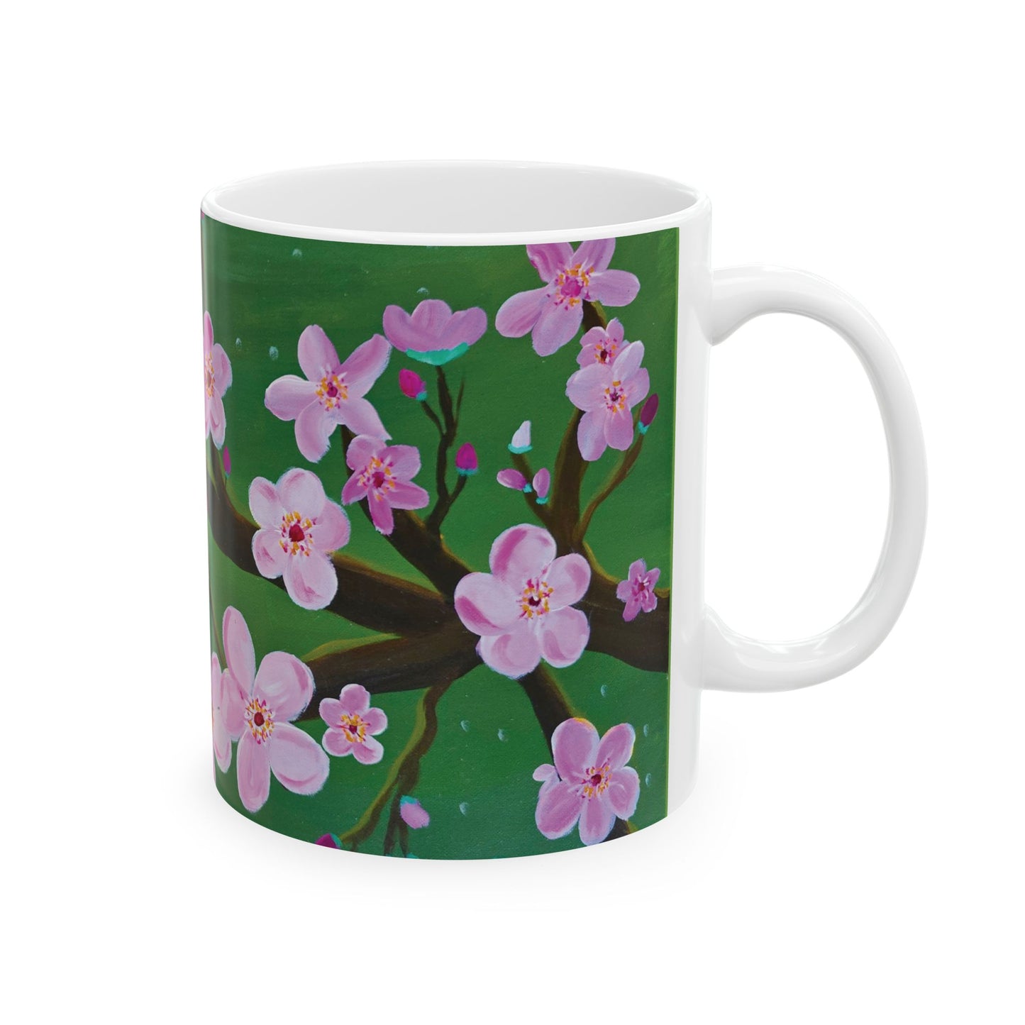 Cherry Blossom Ceramic Mug - Sakura Blossom Coffee Cup, Handmade Floral Tea Mug, Gift for Nature Lovers, Tea Drinkers, Mother's Day, Spring
