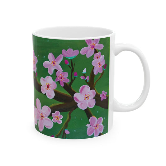 Cherry Blossom Ceramic Mug - Sakura Blossom Coffee Cup, Handmade Floral Tea Mug, Gift for Nature Lovers, Tea Drinkers, Mother's Day, Spring
