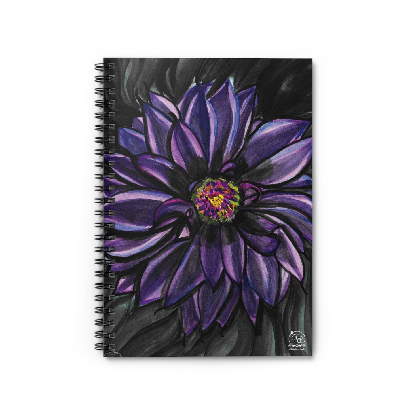 Purple Dahlia Moods Spiral Notebook Journal