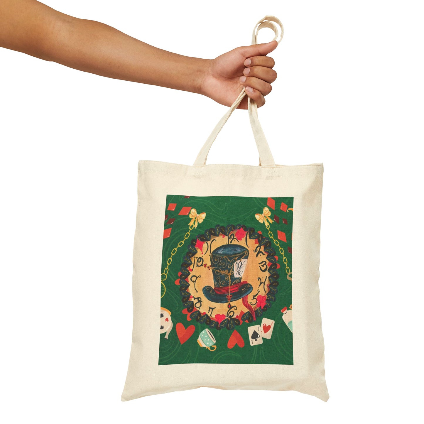 Mad Tea Party with the Hatter Cotton Canvas Tote Bag