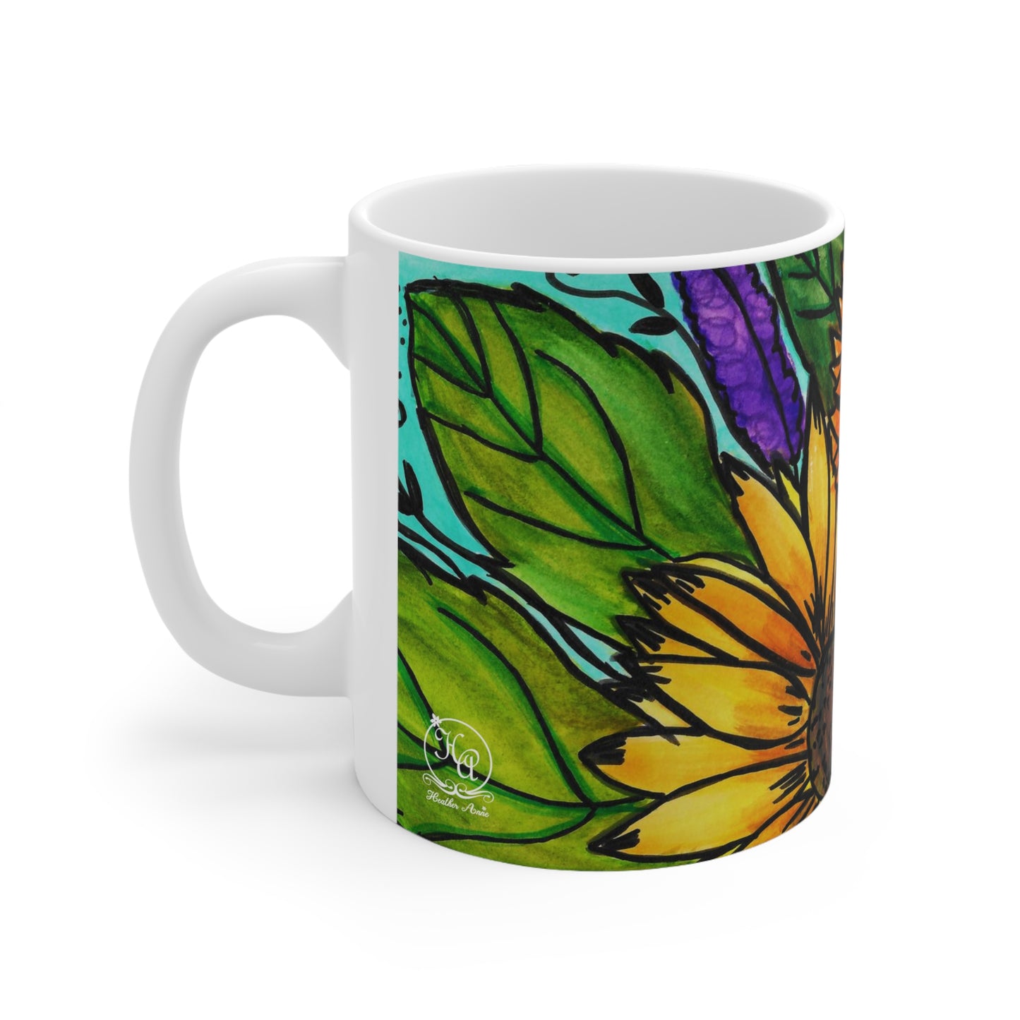 Sunflowers and Violets 11oz Mug