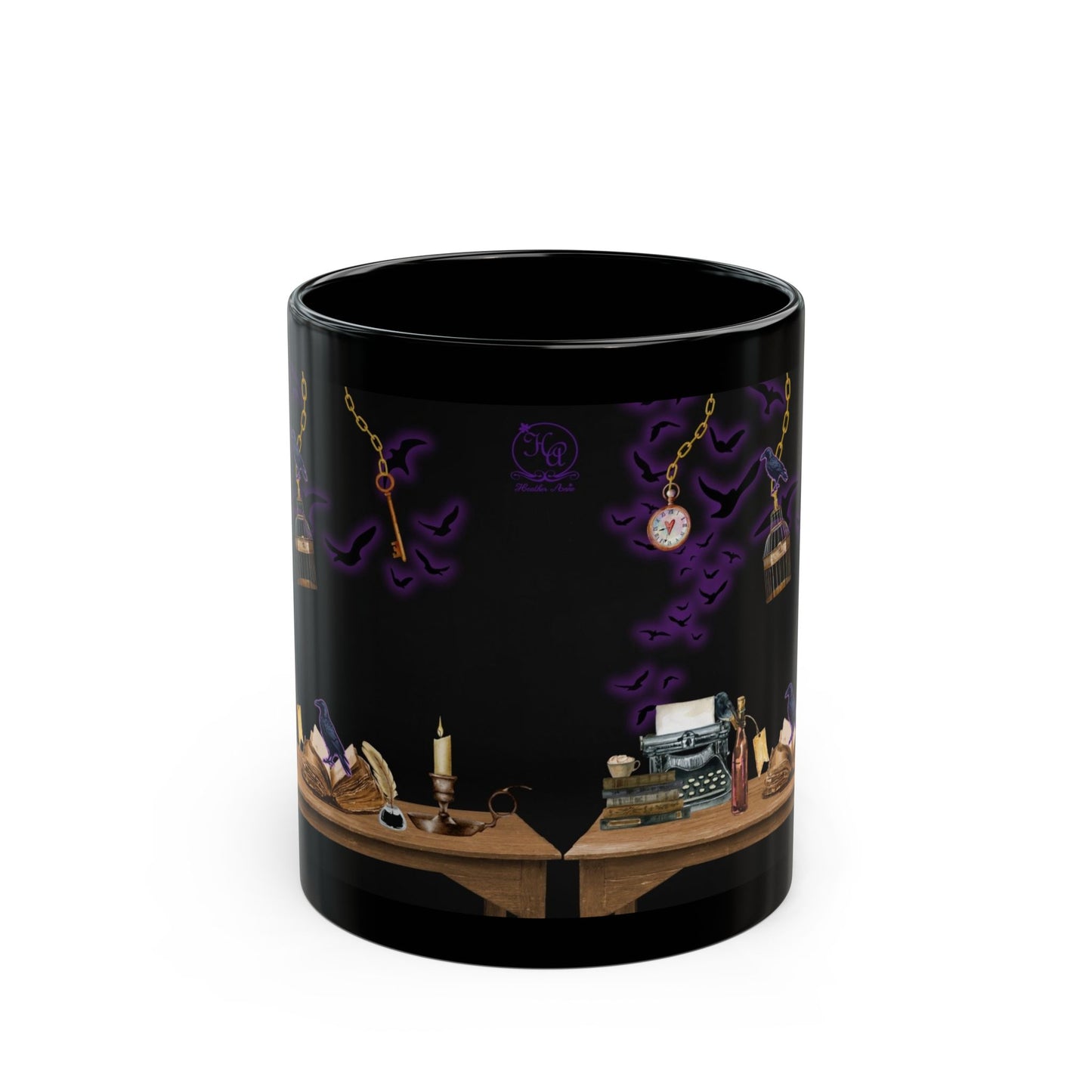 Midnight in Nevermore Gothic Raven Mug- Dark Academia Bookish Coffee cup 11 oz & 15 oz