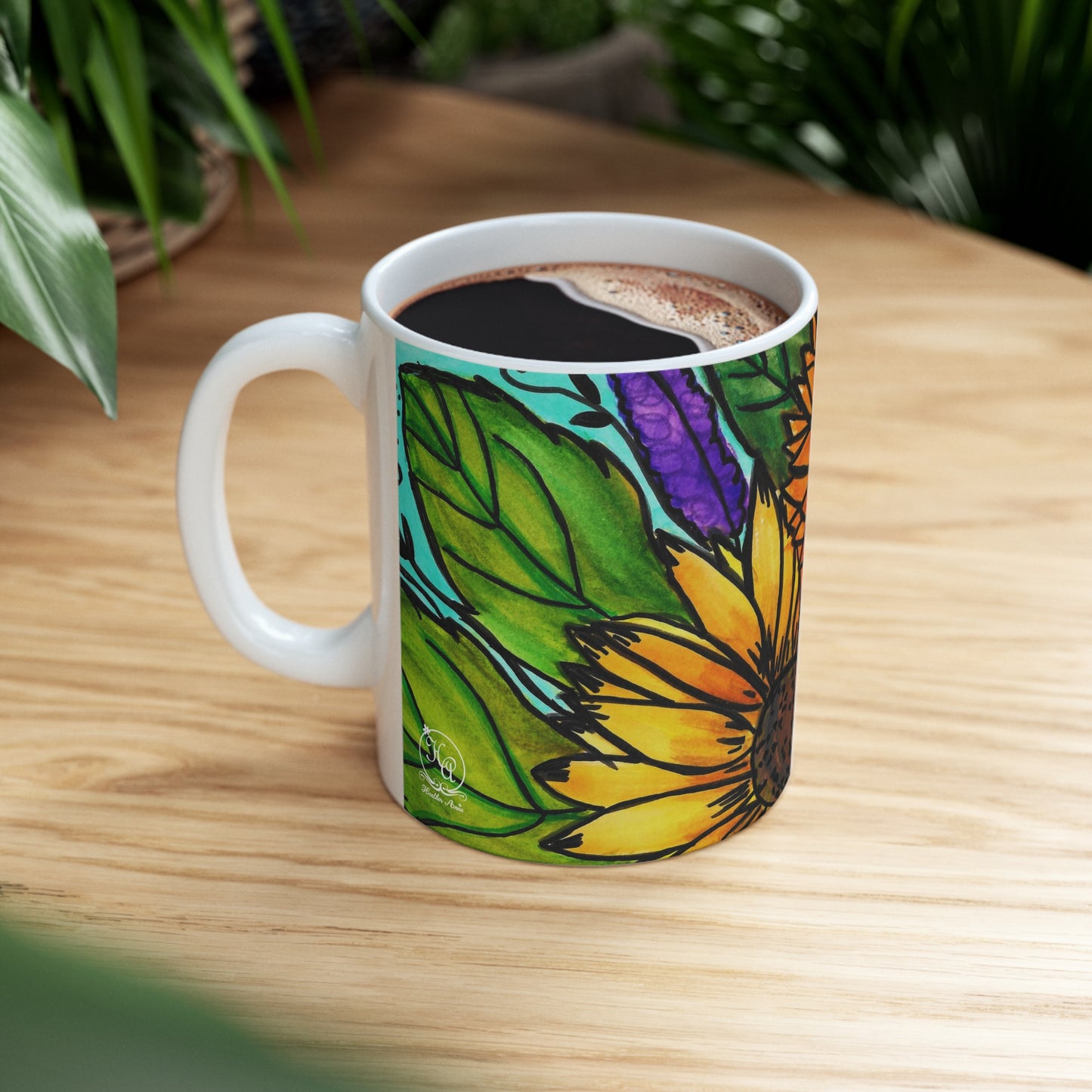 Sunflowers and Violets 11oz Mug