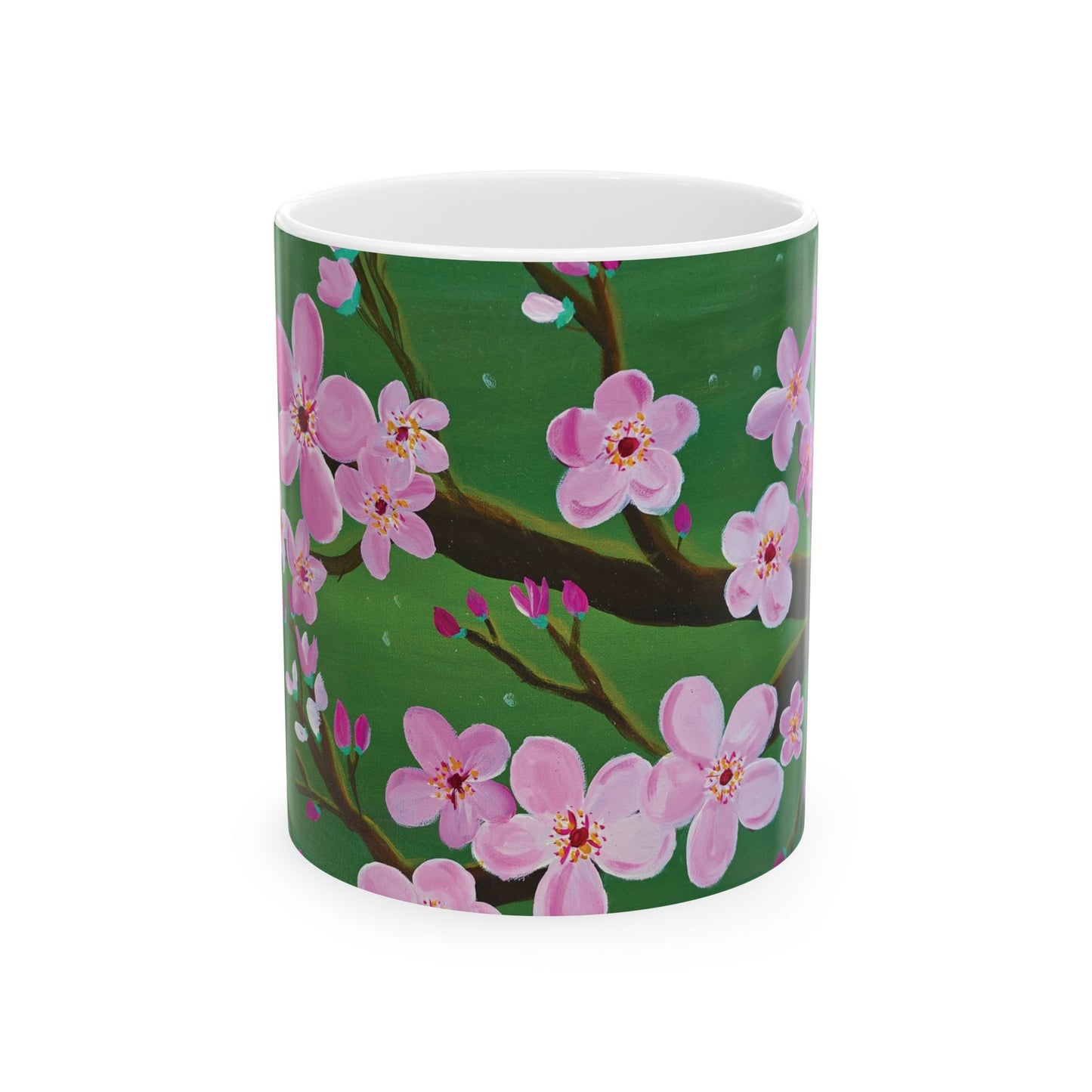 Cherry Blossom Ceramic Mug - Sakura Blossom Coffee Cup, Handmade Floral Tea Mug, Gift for Nature Lovers, Tea Drinkers, Mother's Day, Spring
