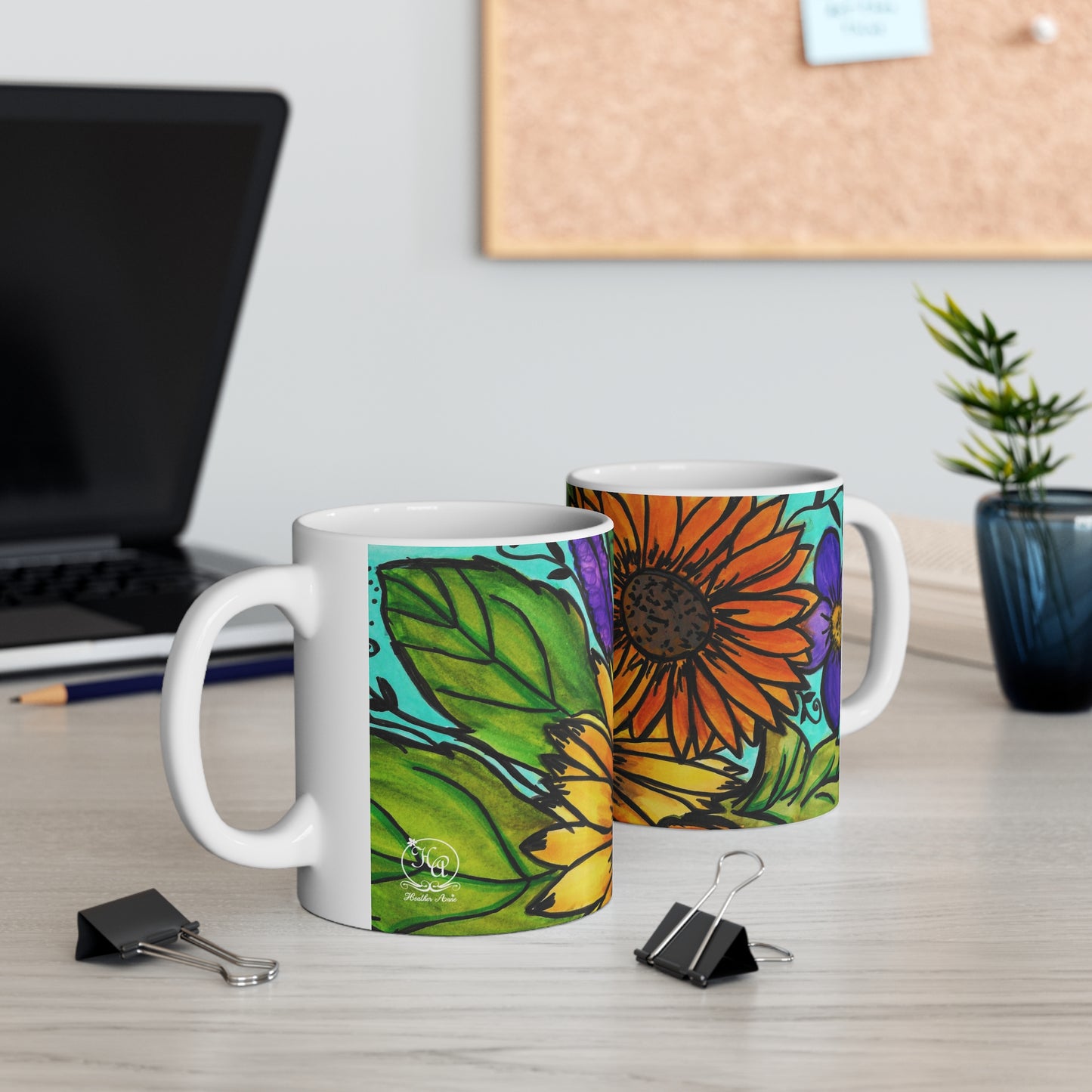 Sunflowers and Violets 11oz Mug