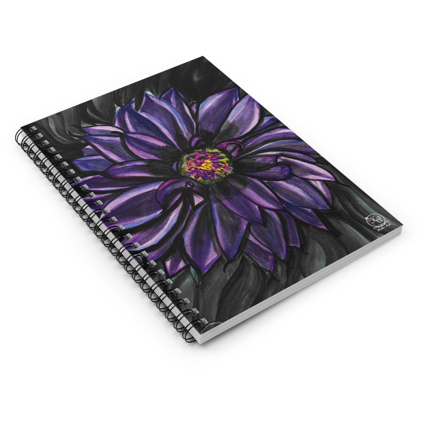 Purple Dahlia Moods Spiral Notebook Journal