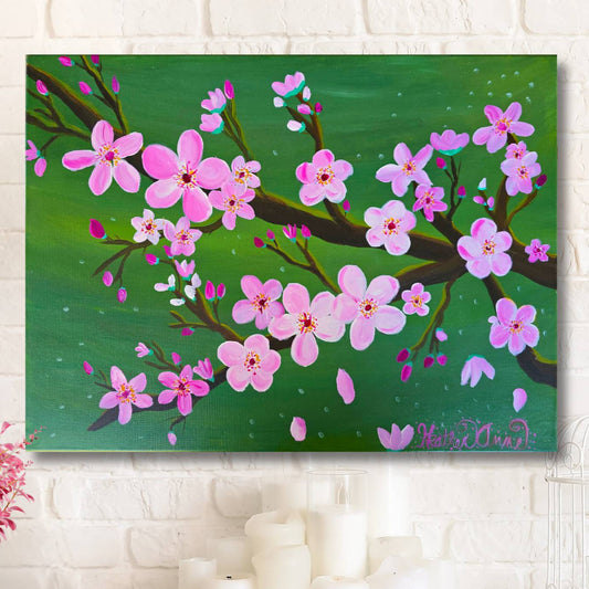 Cherry Blossoms Canvas Art Print - Acrylic Painting