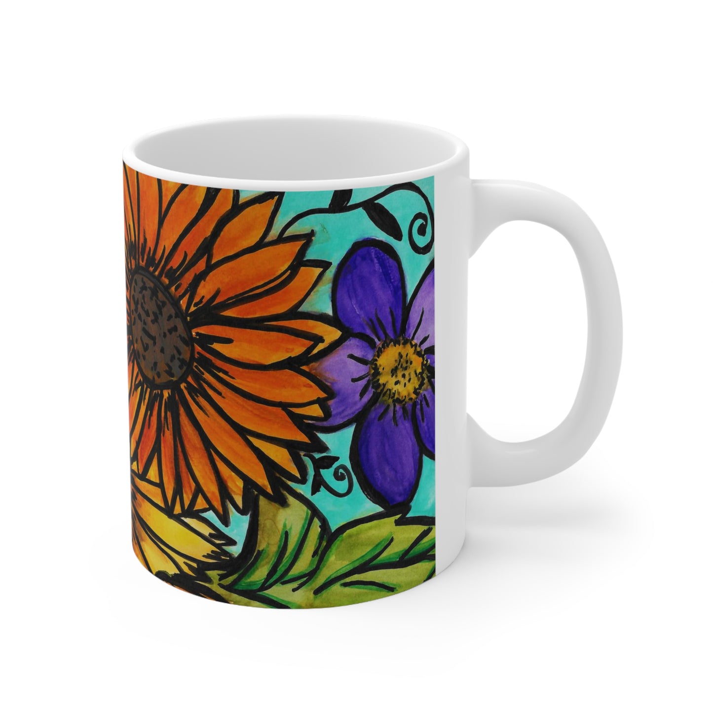 Sunflowers and Violets 11oz Mug