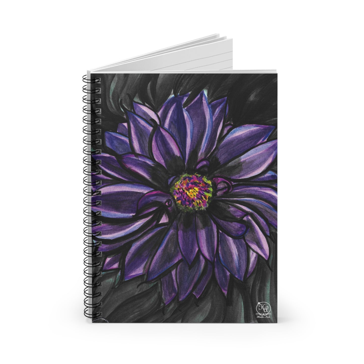 Purple Dahlia Moods Spiral Notebook Journal