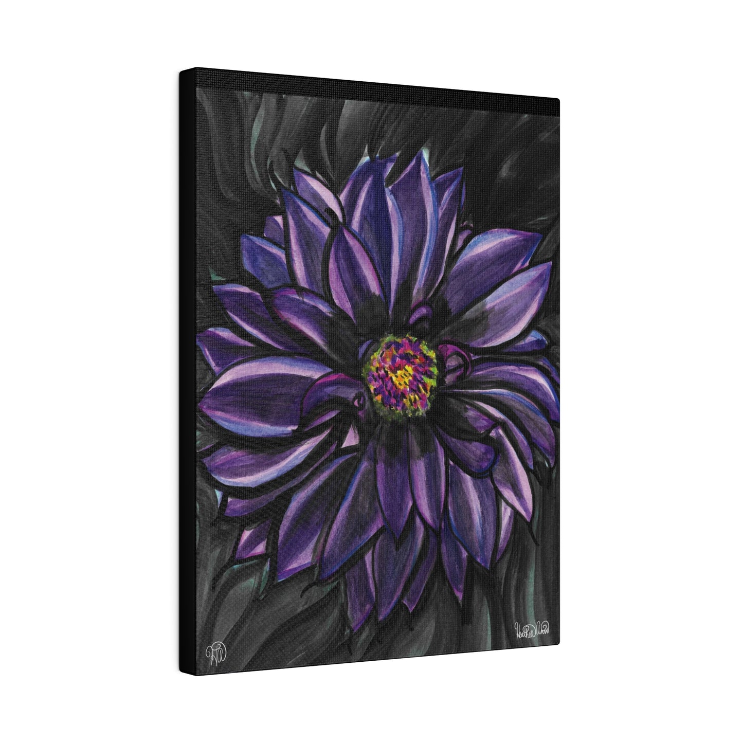 Black Dahlia Art Print on Canvas