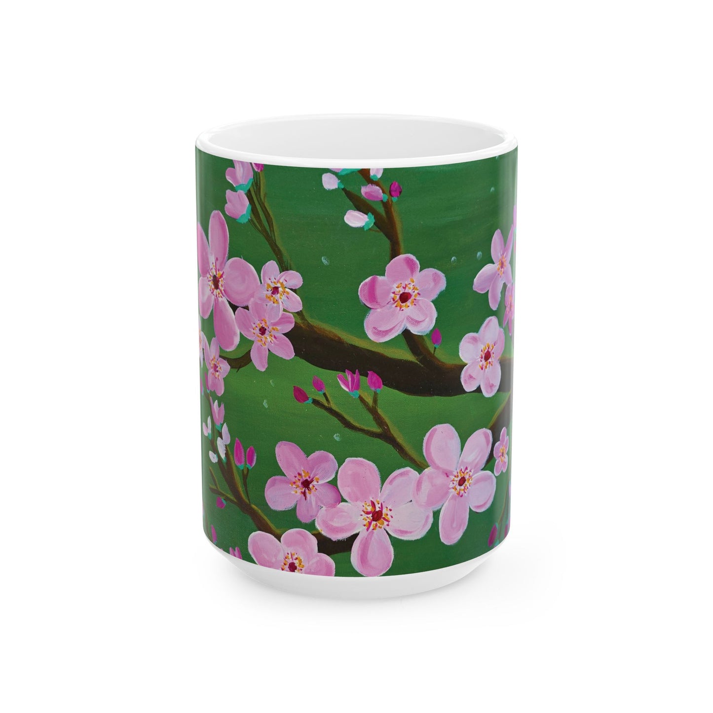 Cherry Blossom Ceramic Mug - Sakura Blossom Coffee Cup, Handmade Floral Tea Mug, Gift for Nature Lovers, Tea Drinkers, Mother's Day, Spring