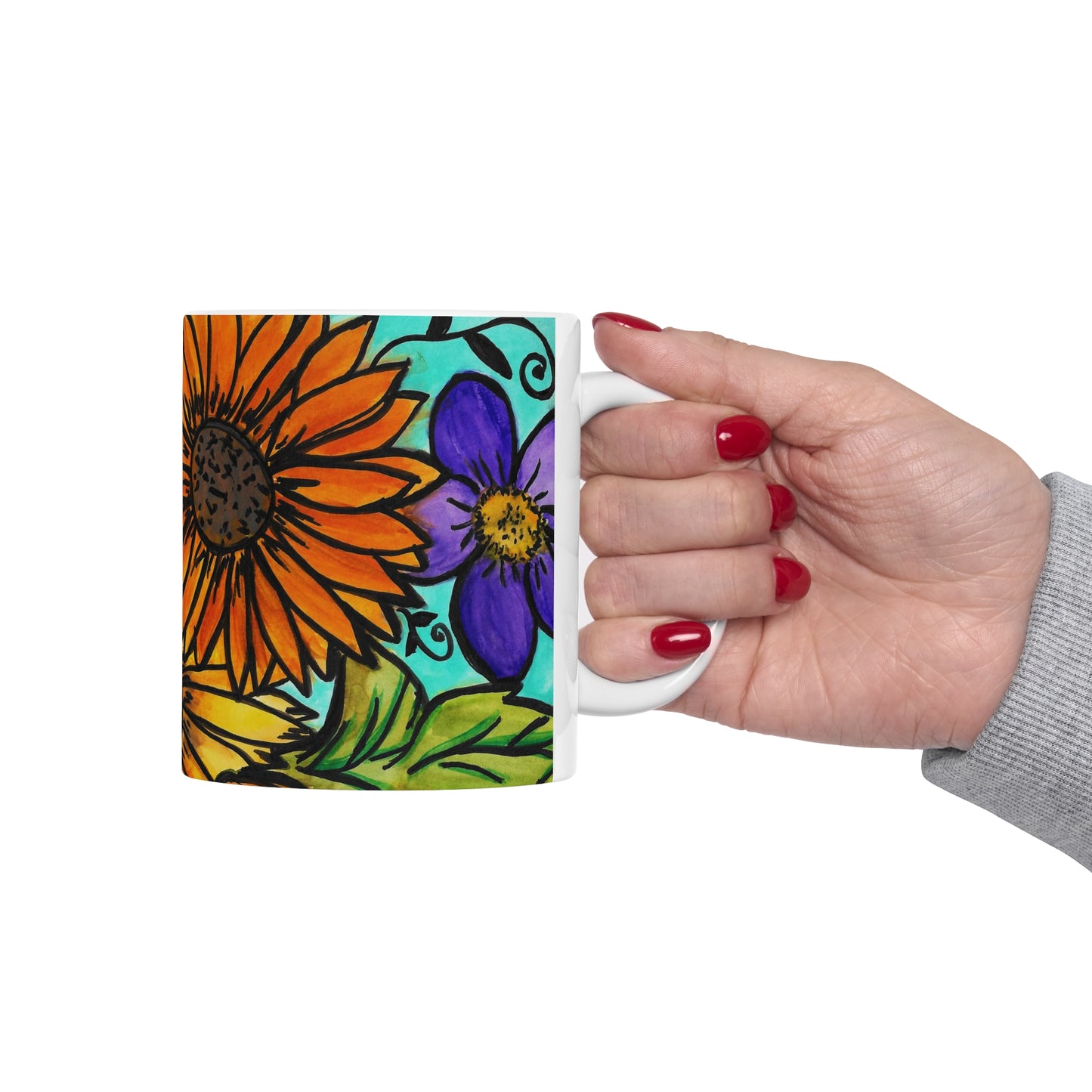 Sunflowers and Violets 11oz Mug