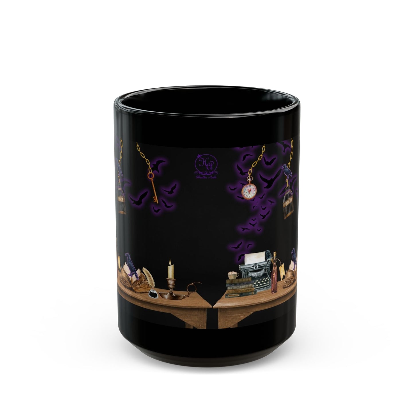 Midnight in Nevermore Gothic Raven Mug- Dark Academia Bookish Coffee cup 11 oz & 15 oz
