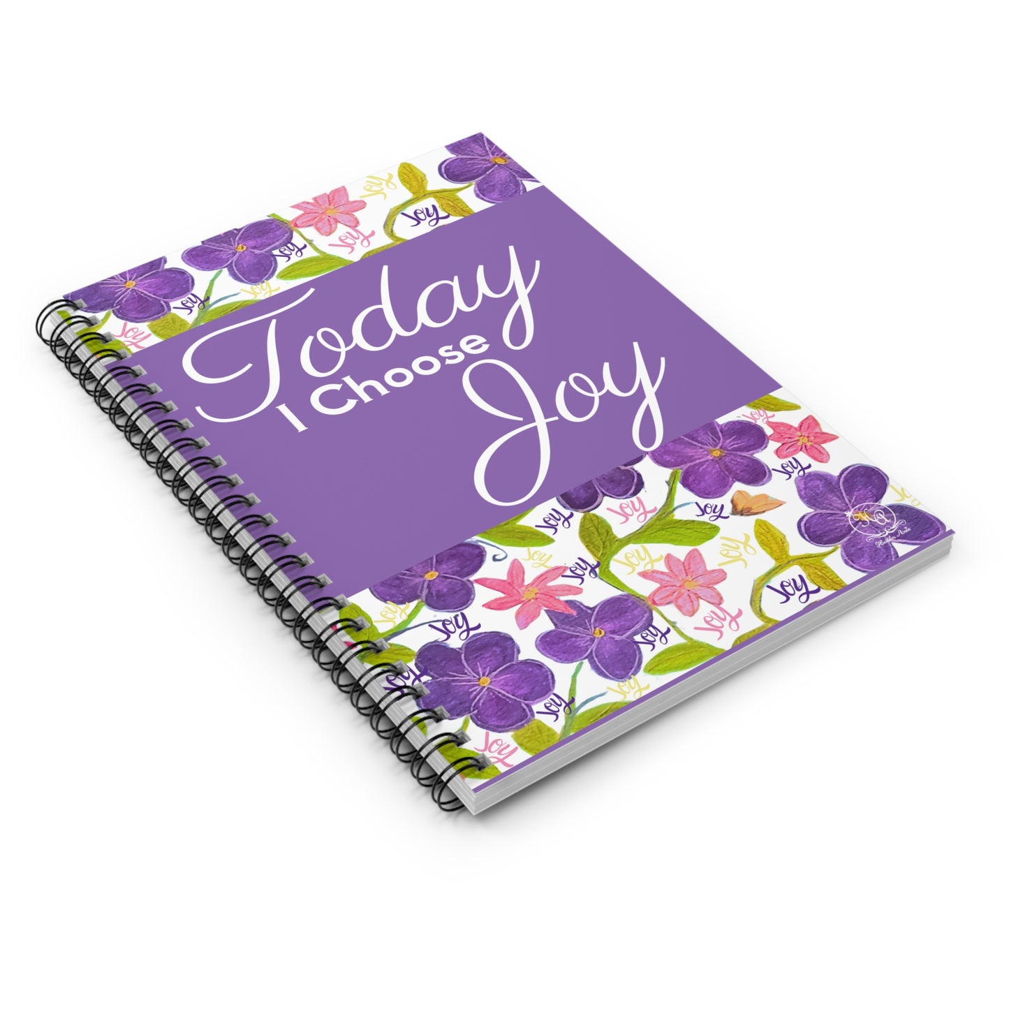 Today I Choose Joy -  Violets Watercolor Spiral Notebook Journal