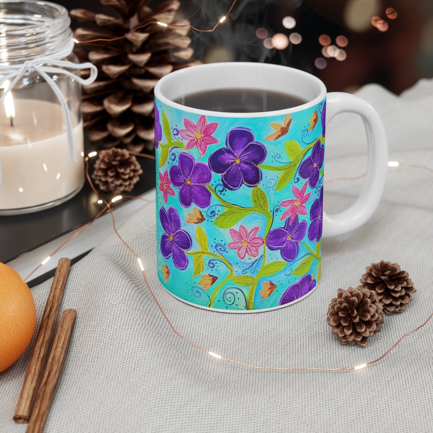 Violets Watercolor 11 oz. Mug