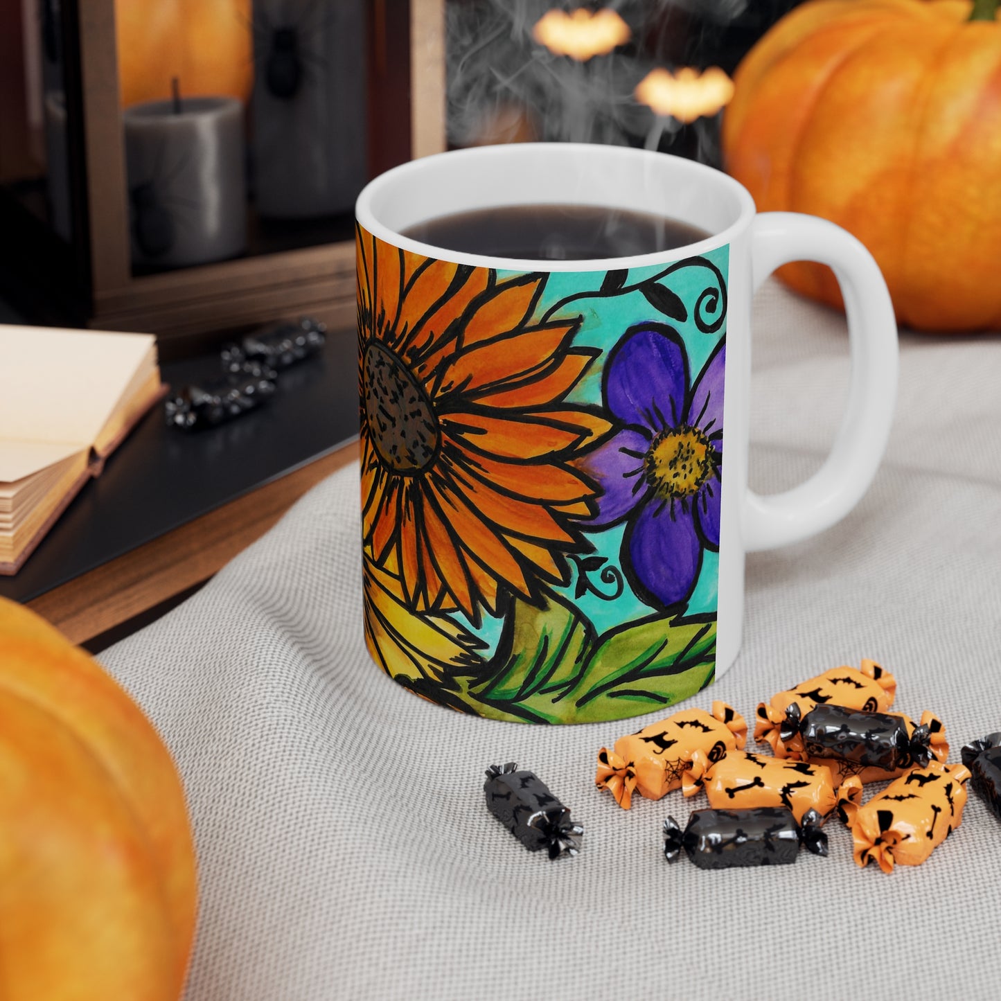 Sunflowers and Violets 11oz Mug