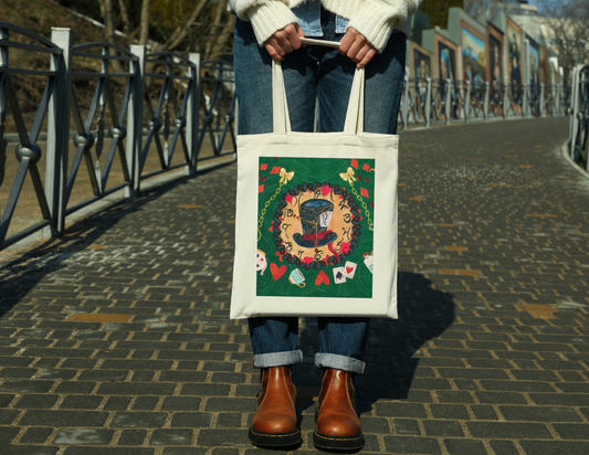 Mad Tea Party with the Hatter Cotton Canvas Tote Bag